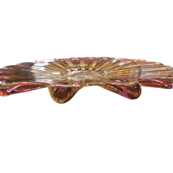 Sunflower Glass Platter Petal Edges 11"Diameter 1.15lbs - Picture 2 of 3